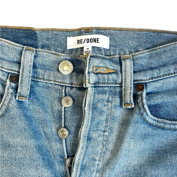 RE/DONE 90’s High Rise Ankle Crop Denim Worn Light Blue Size 26 EUC - Picture 5 of 12